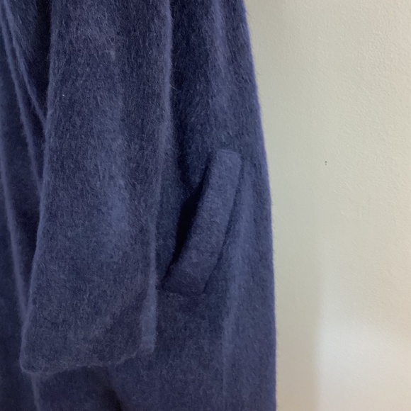 NWOT ISAAC MIZRAHI LIVE WOMAN  PLUS 2X LONG NAVY COAT NOTCH COLLAR - Picture 7 of 13